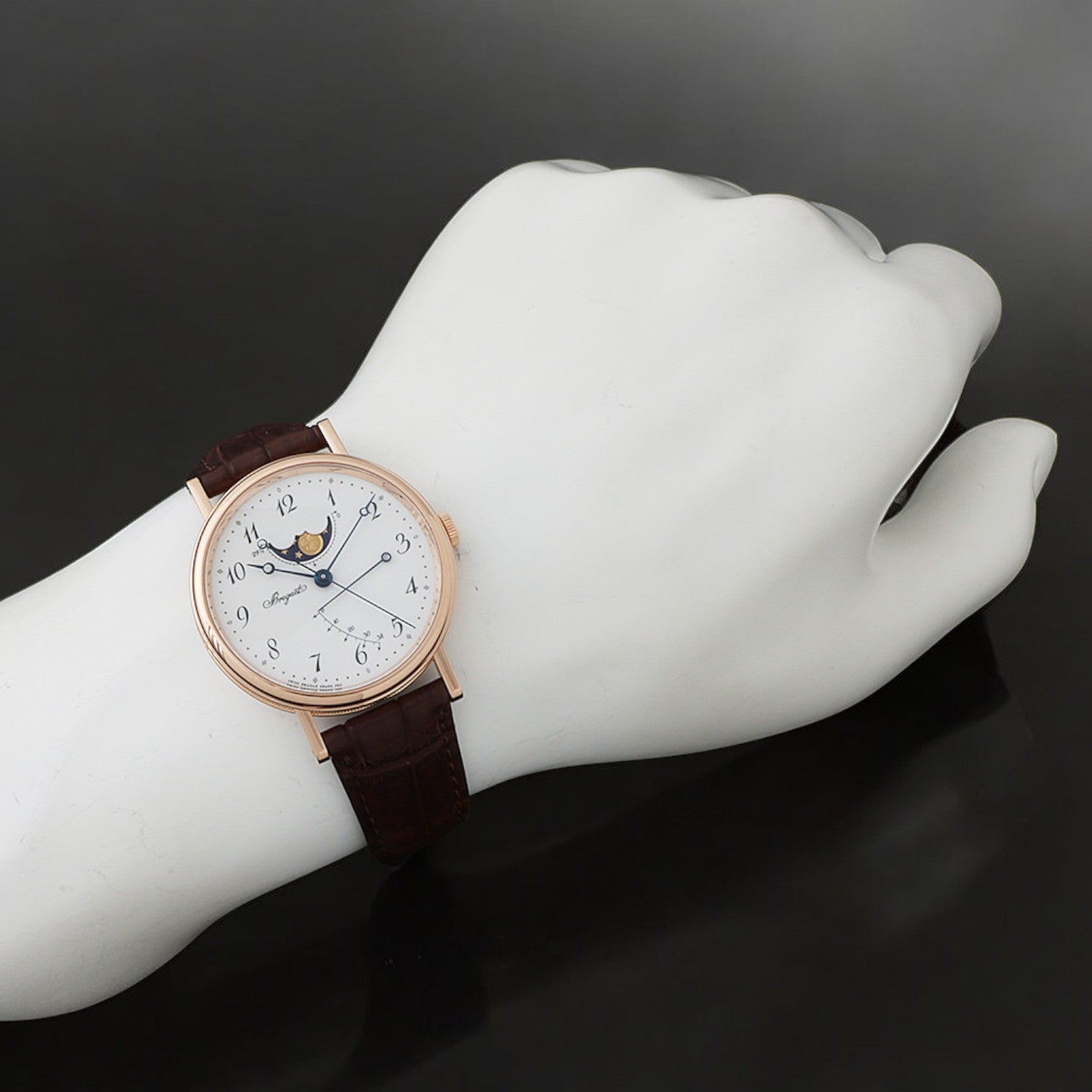Classique Moonphase 18K Rose Gold Enamel Dial