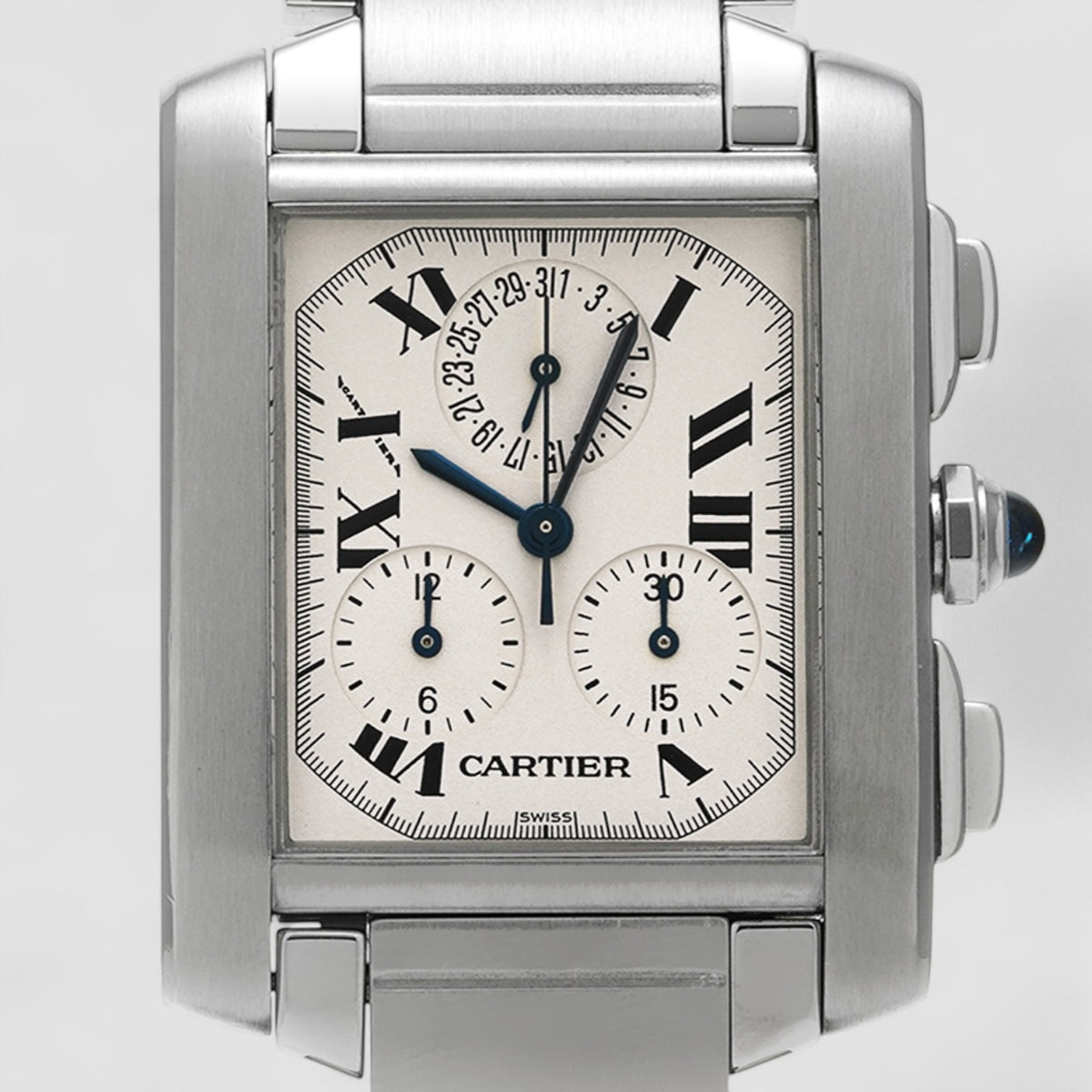 Cartier Tank Francaise Chronoflex Quartz Chronograph SS W51001Q3