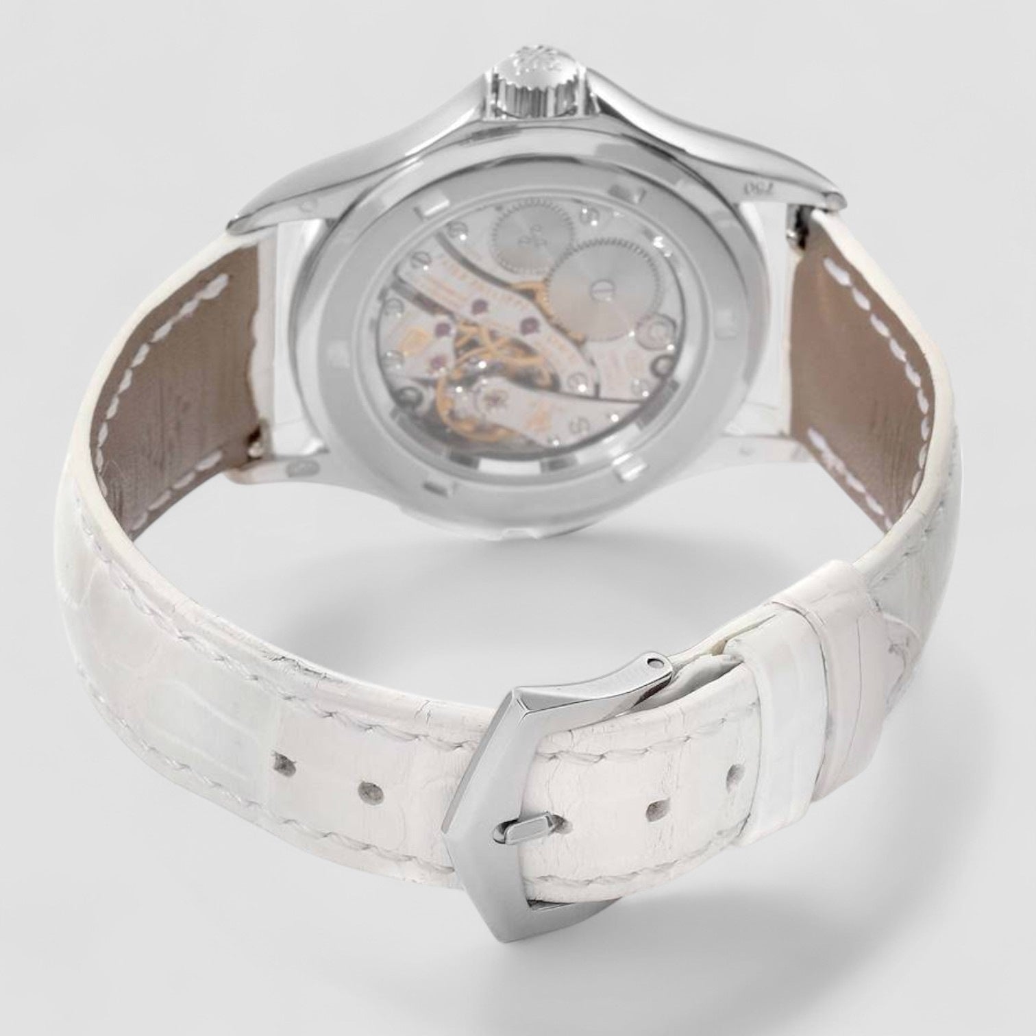 Calatrava Travel Time White Gold Mother of Pearl Diamond Ladies Watch