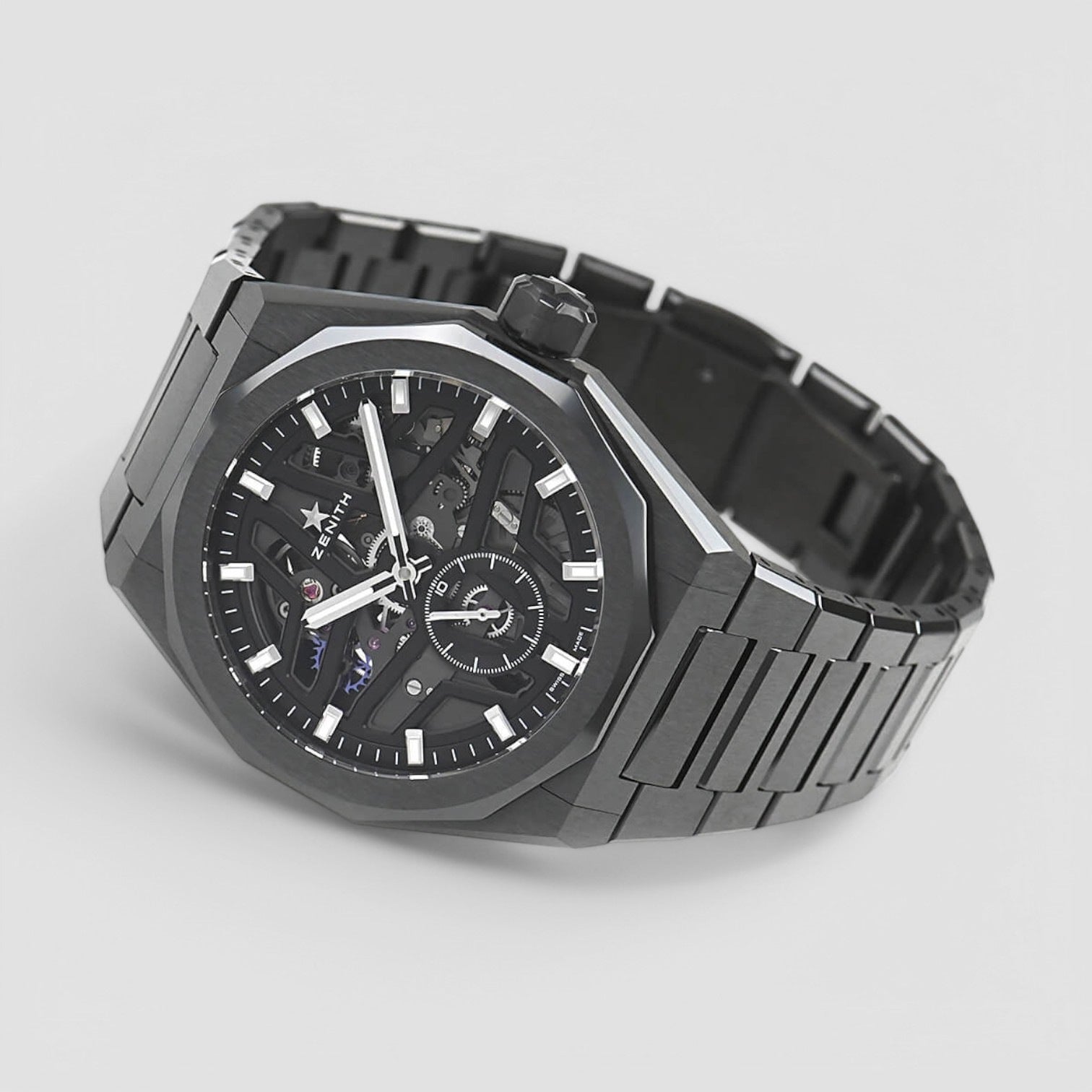 Defy Skyline Skeleton Automatic Black Ceramic Dial Men's Watch