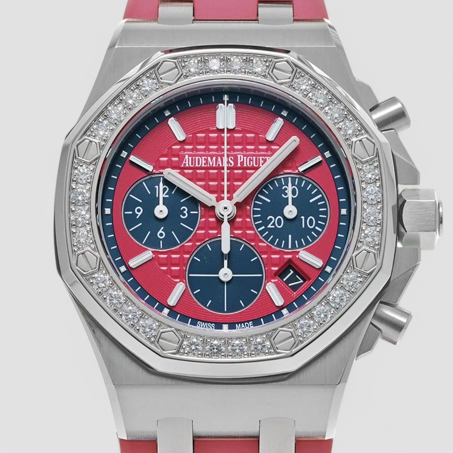 Royal Oak Offshore Chronograph Automatic Diamond Pink Dial Ladies Watch