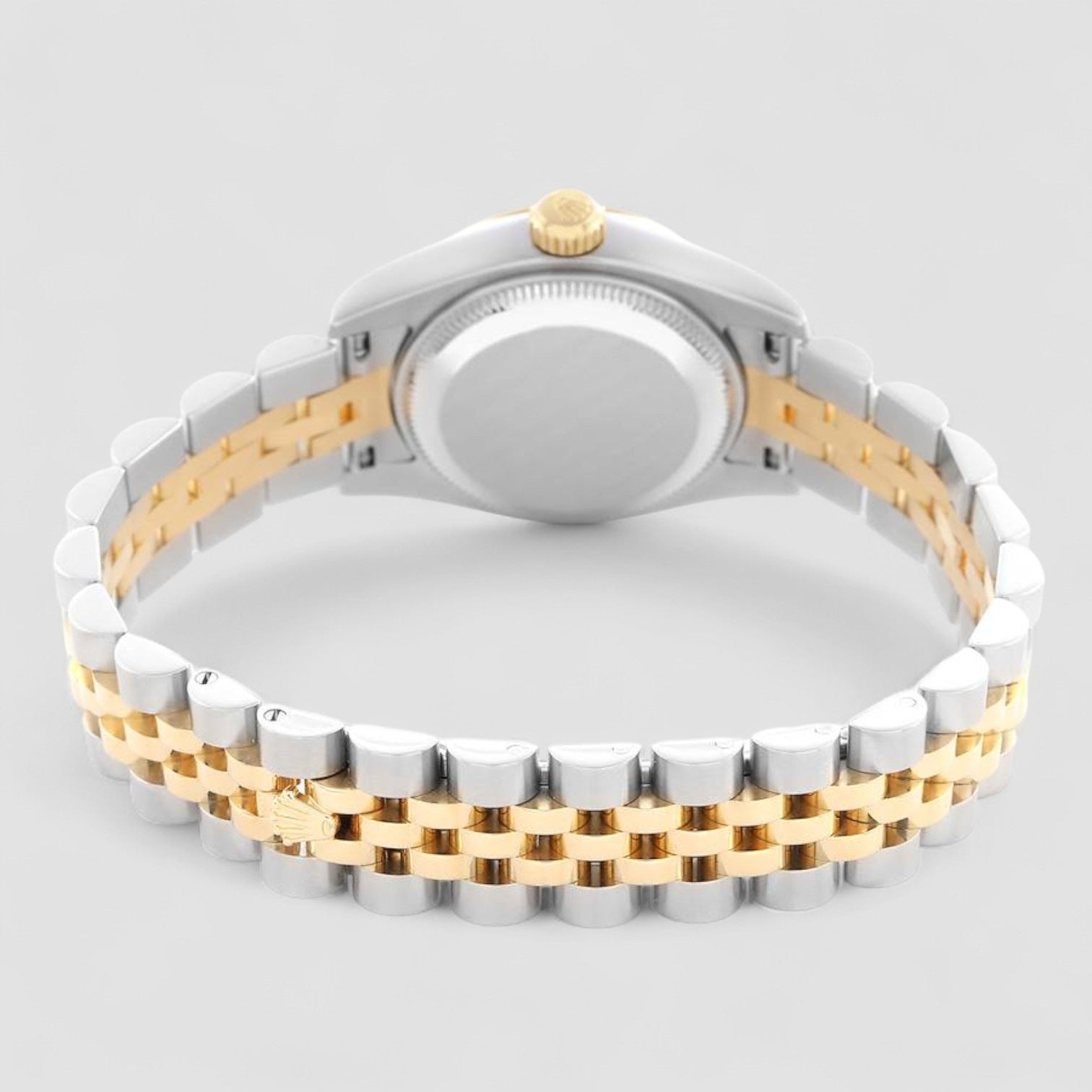 Lady-Datejust 26 White Dial Silver Diamond Bezel Watch