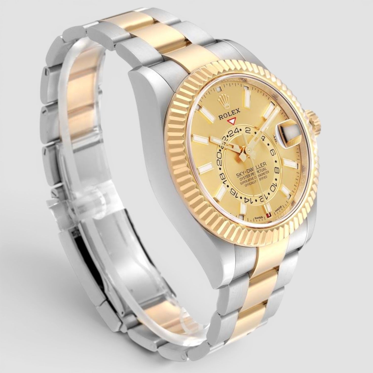 Sky-Dweller 42mm Steel & Yellow Gold Champagne Dial