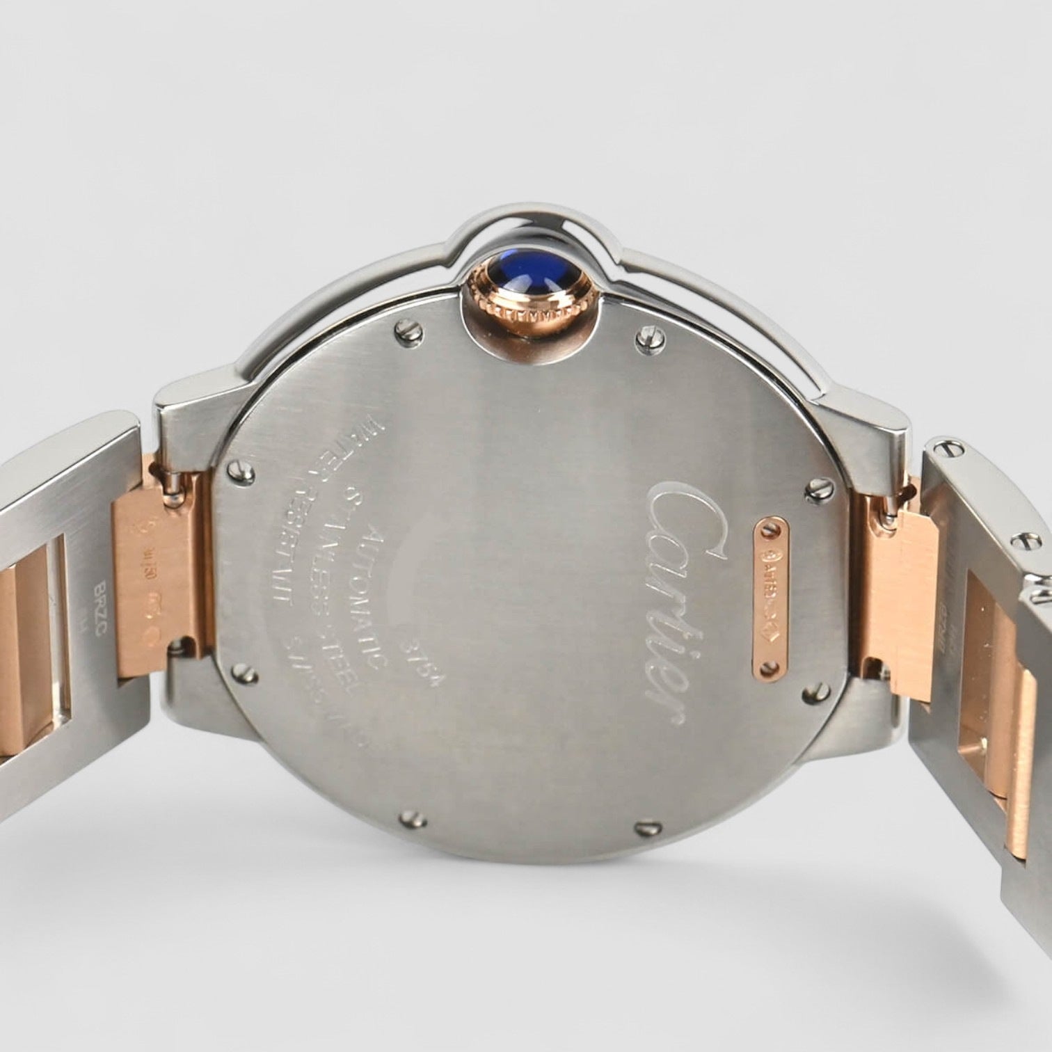 Ballon Bleu Automatic Diamond Dial Ladies Steel and 18kt Rose Gold Watch