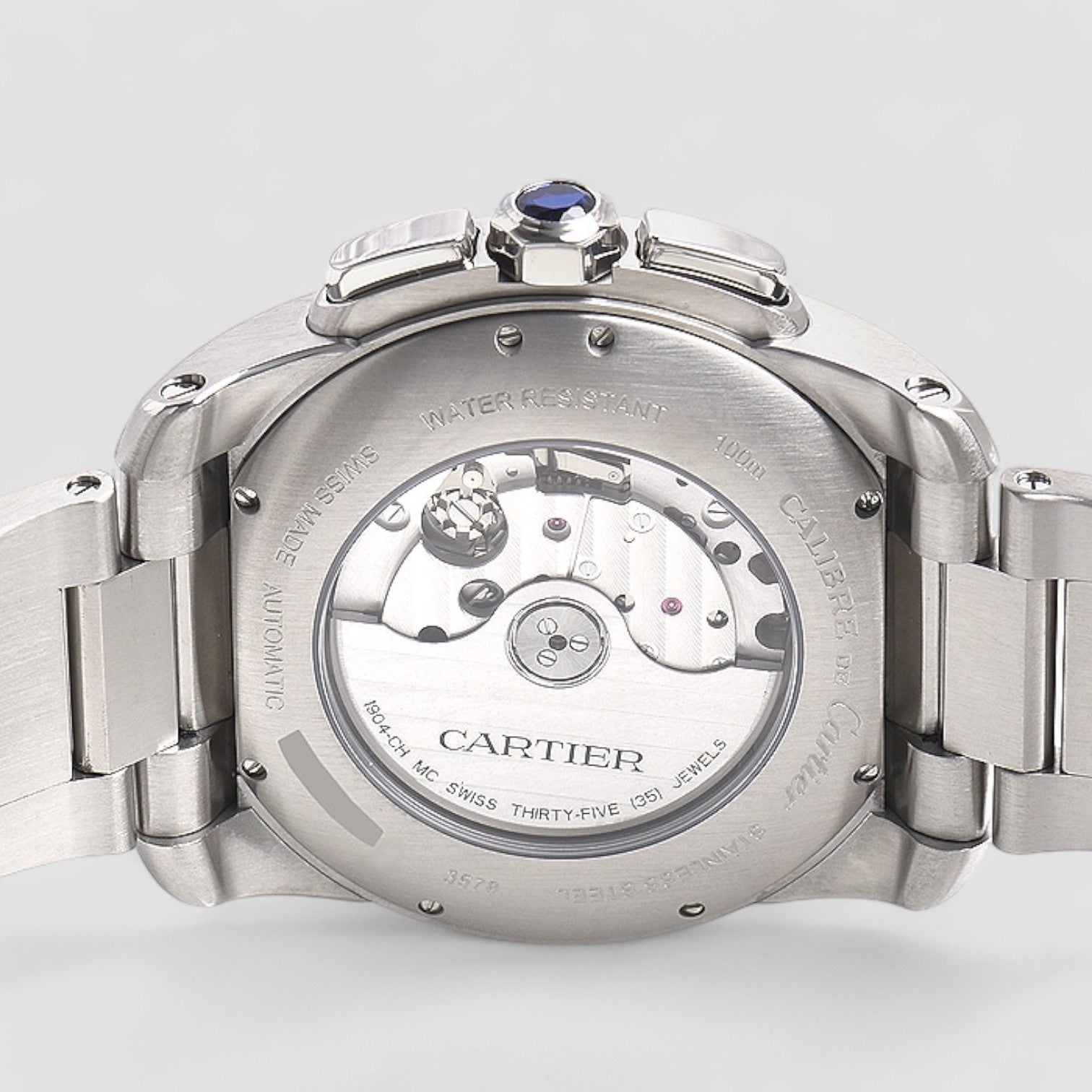 Calibre de Cartier Chronograph Silver Dial SS
