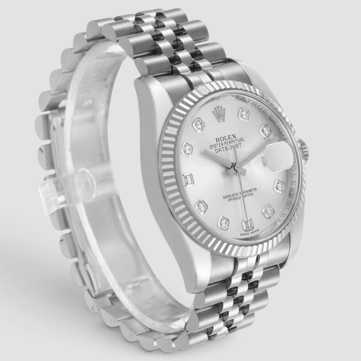 Datejust 36 Silver Diamond Dial Jubilee