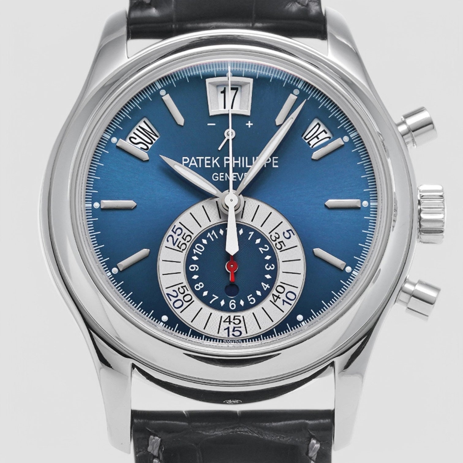Annual Calendar Chronograph Platinum Blue Dial