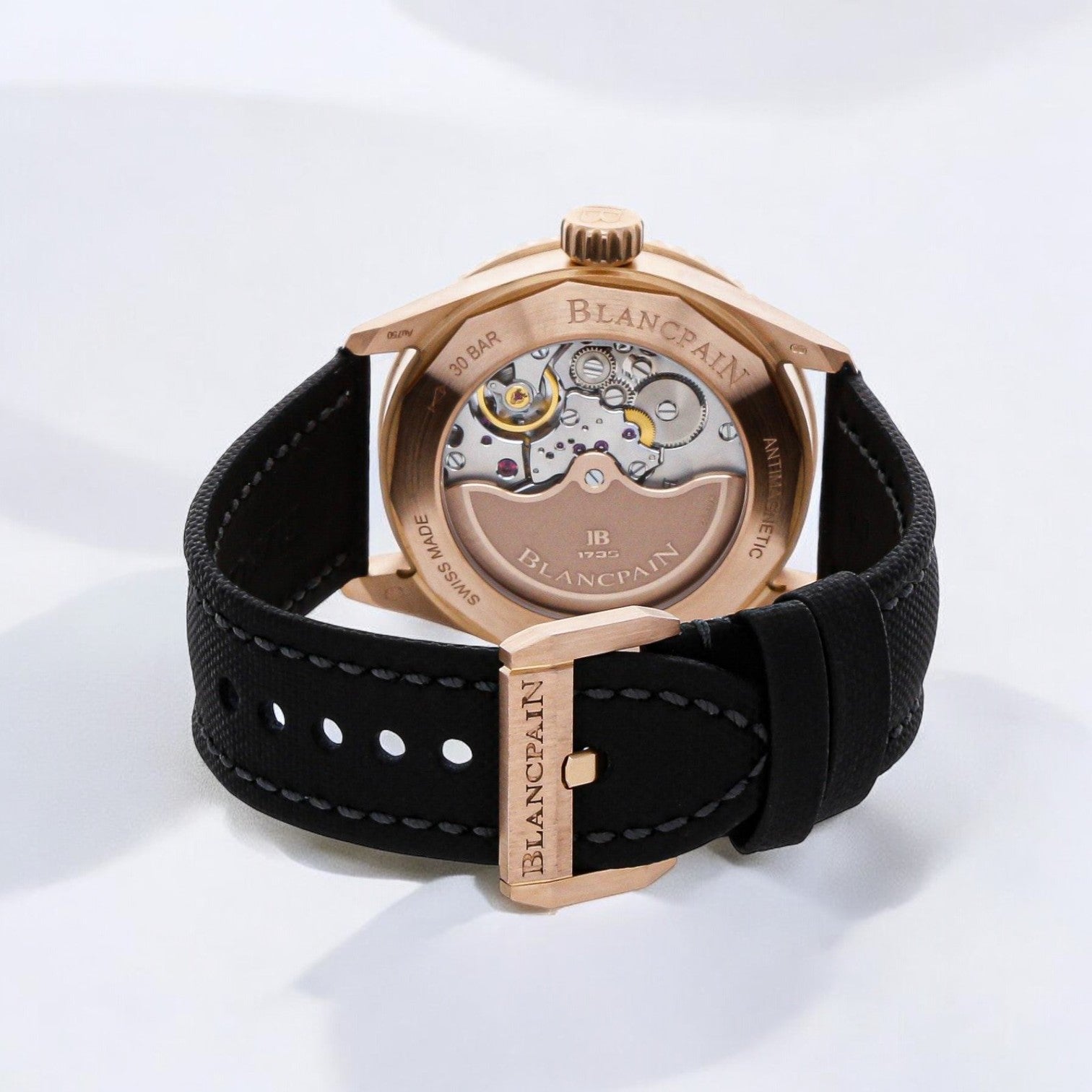 Fifty Fathoms Bathyscaphe 18k Rose Gold Black Dial