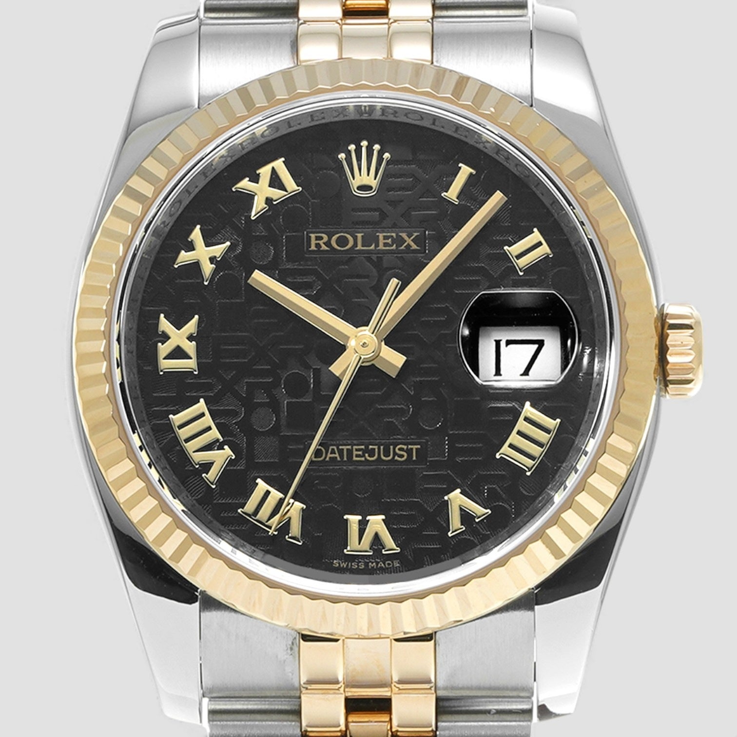 Datejust 36 Rolesor Yellow Fluted / Jubilee / Black Computer Roman