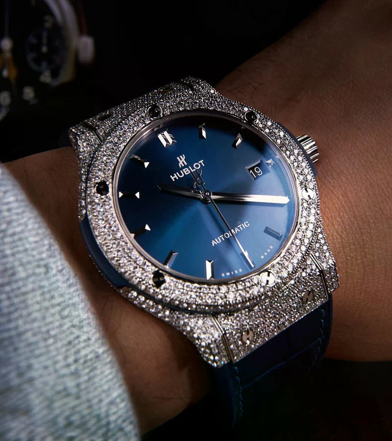 Classic Fusion 45 mm – Blue Titanium – Custom Diamond-Set Iced out