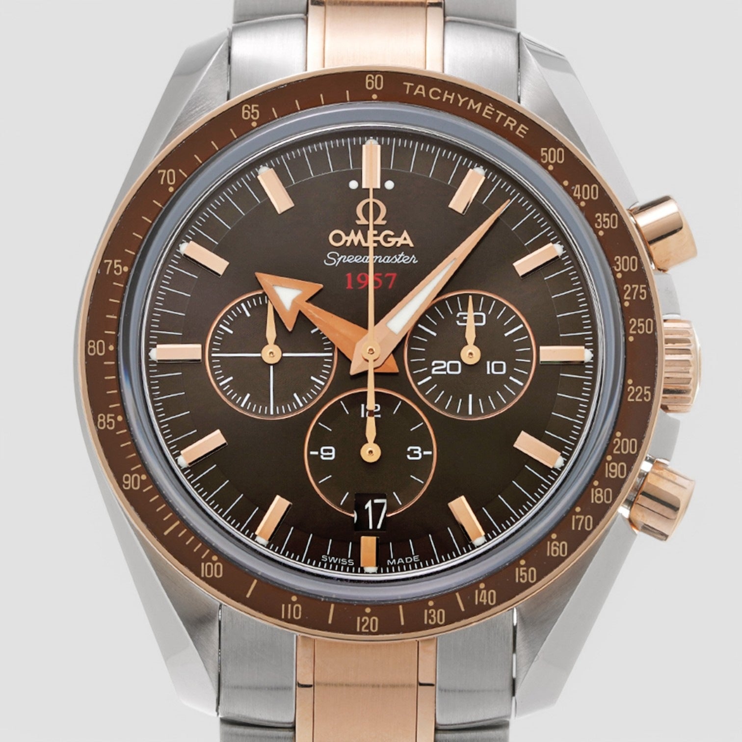 Omega Speedmaster Broad Arrow 1957 SS / 18k RG 321.90.42.50.13.001