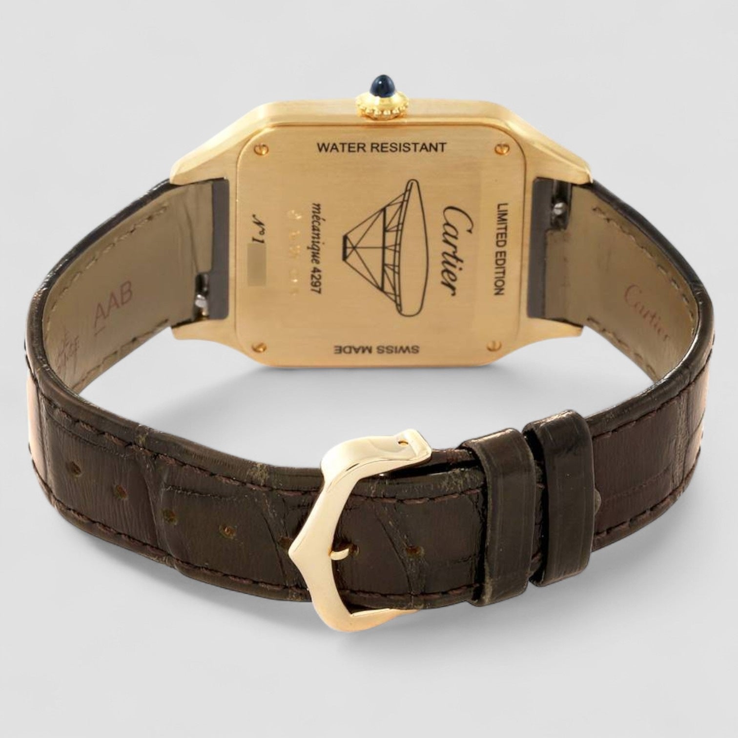 Santos Dumont La Baladeuse Large Limited Edition Yellow Gold Mens Watch