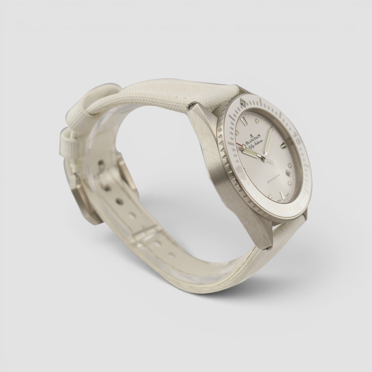 Fifty Fathoms Bathyscaphe 38mm Steel White Dial