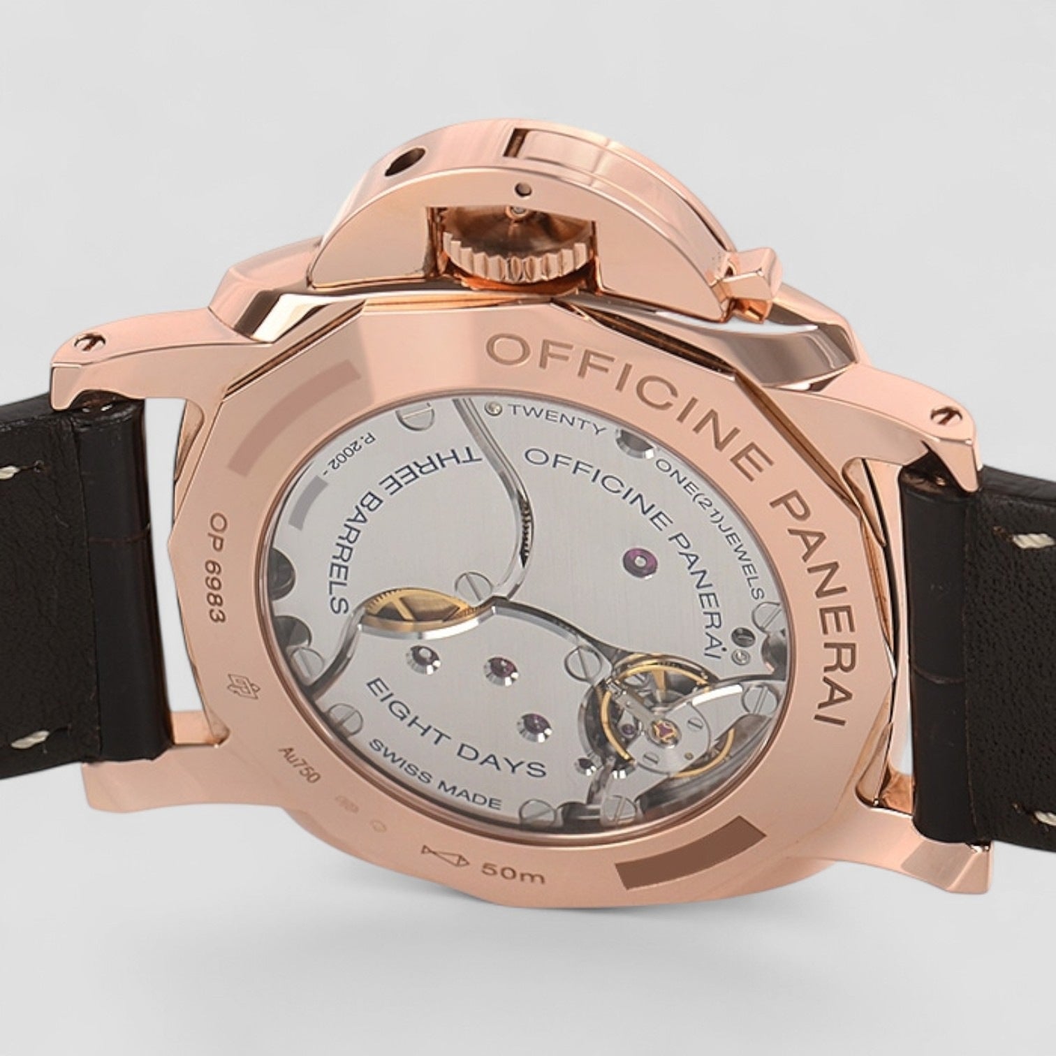 Luminor 1950 8 Days GMT Rose Gold Mens Watch