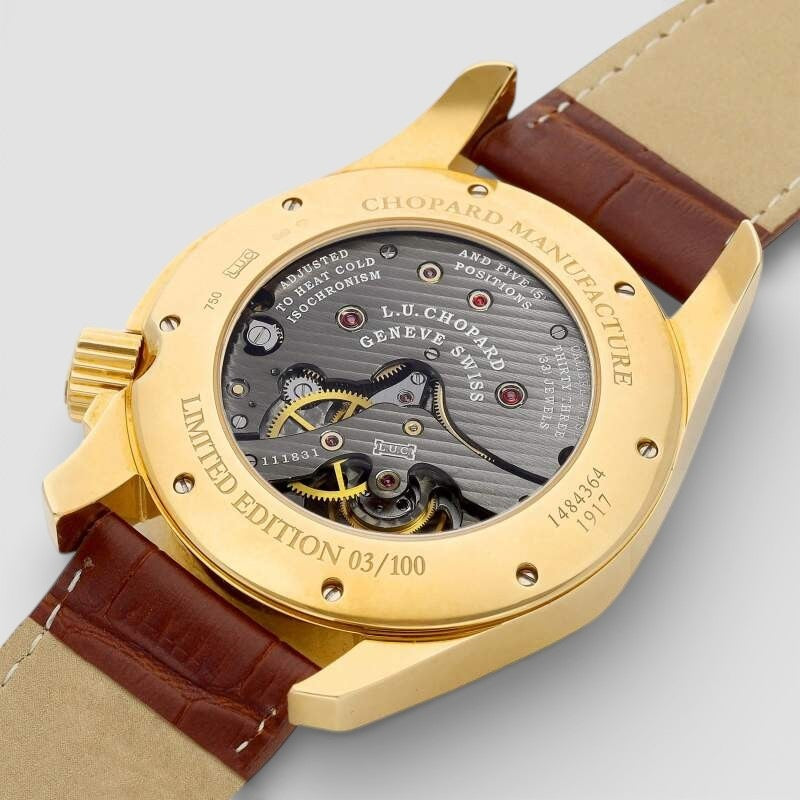 L.U.C limited edition pink gold 8-day tourbillon wristwatch