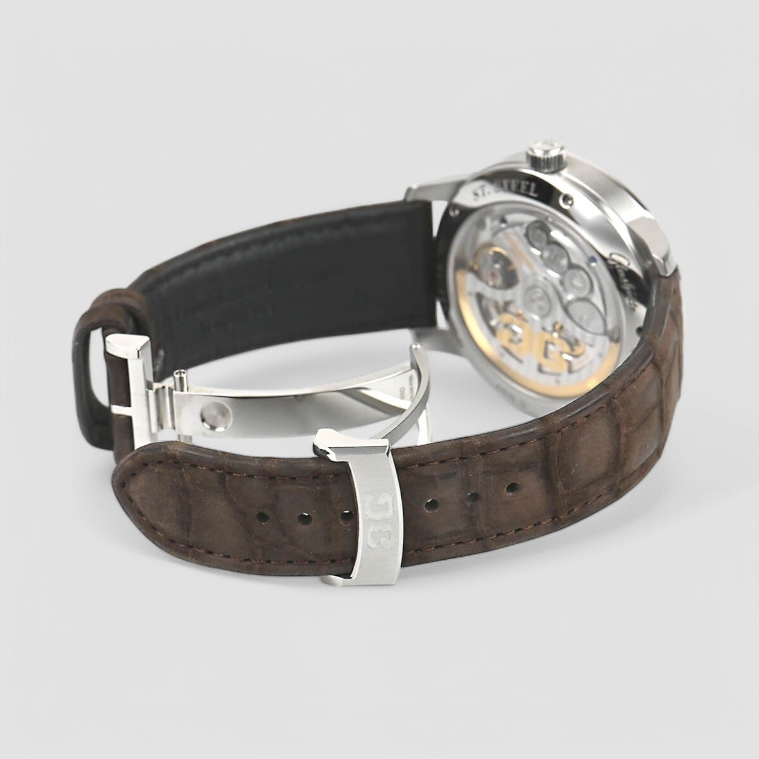 Senator Excellence Panorama Date Moonphase Automatic Silver Dial Men's Watch