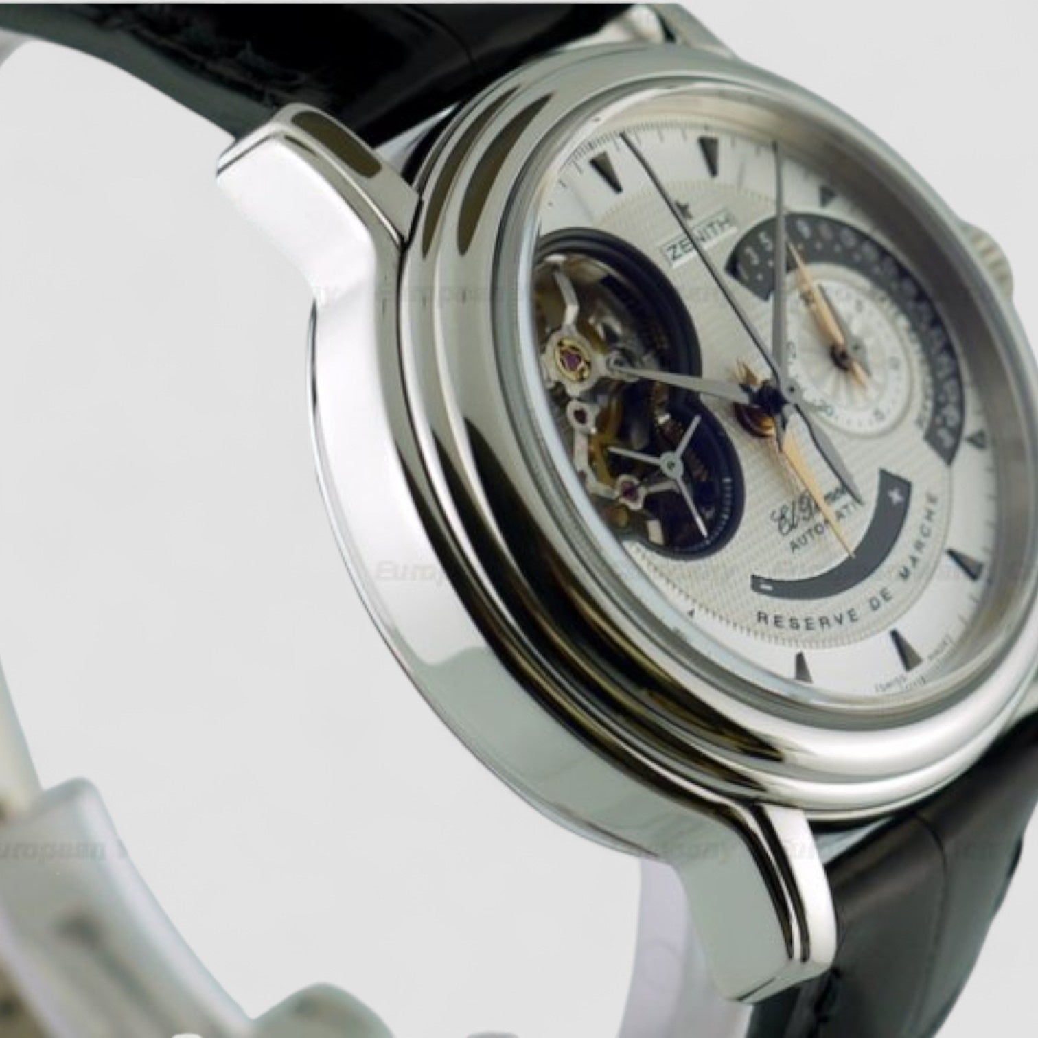 Chronomaster T Open Date Retrograde Platinum Silver Dial