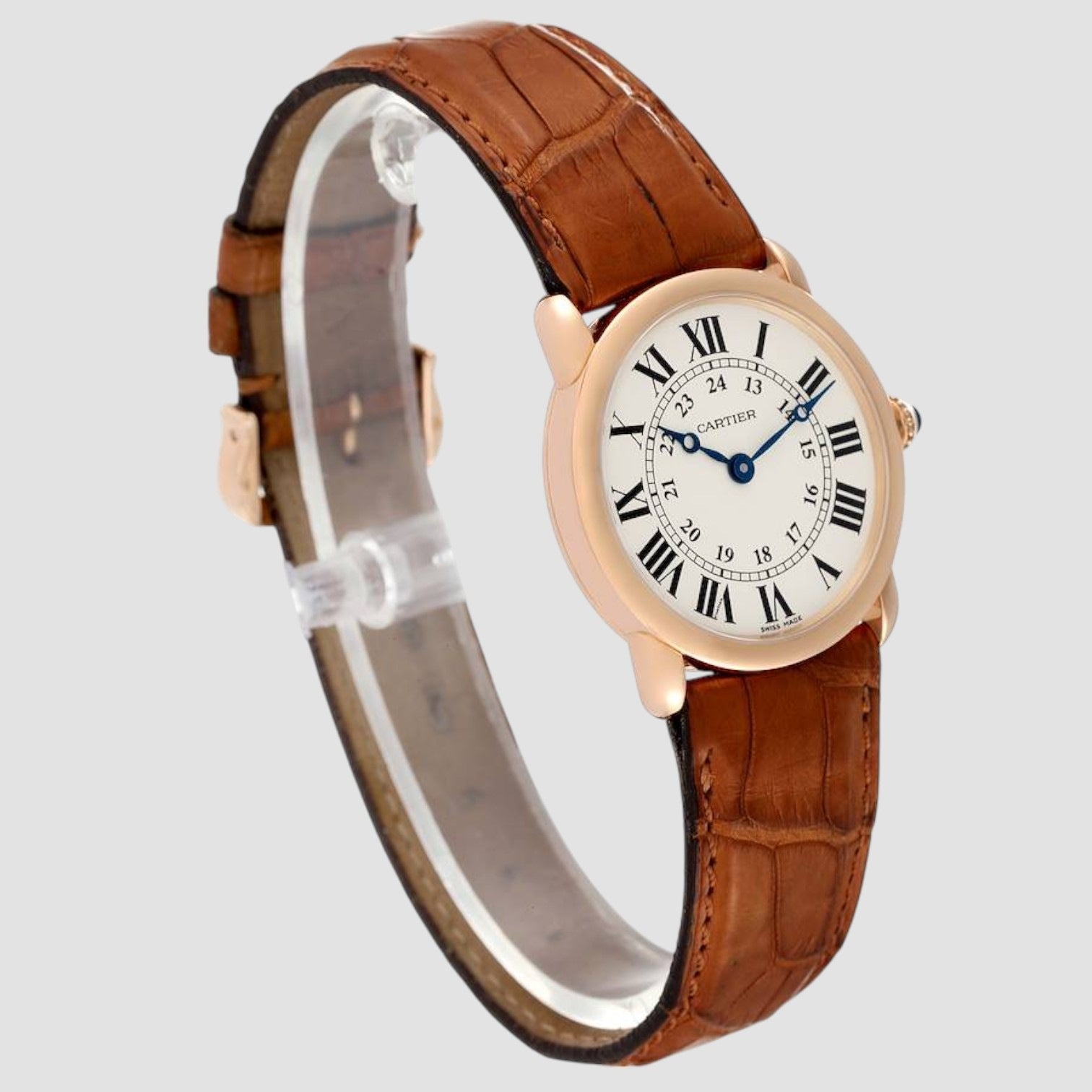 Ronde Louis 18K Rose Gold Silver Dial Ladies Watch