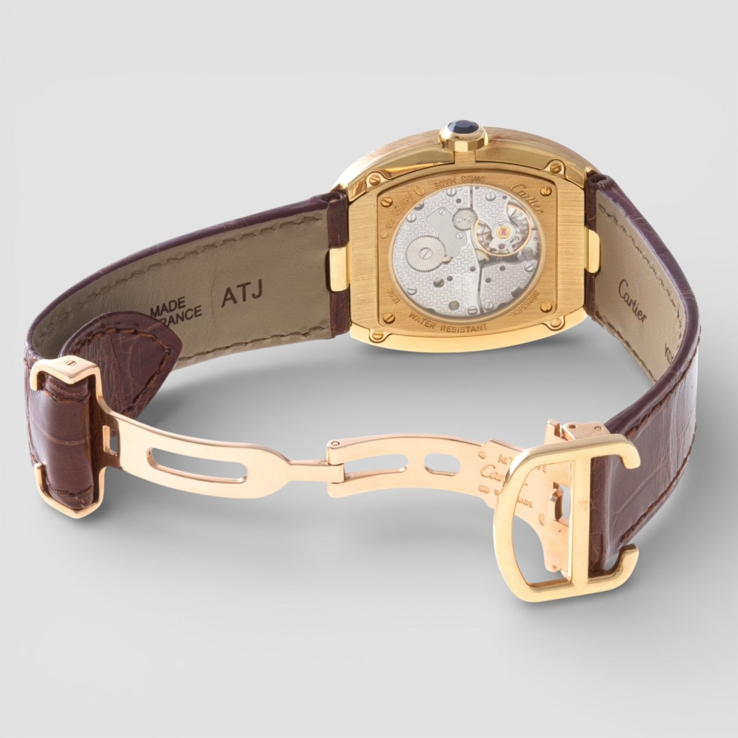 Baignoire Large 18k Yellow Gold Silver Dial Ladies Watch