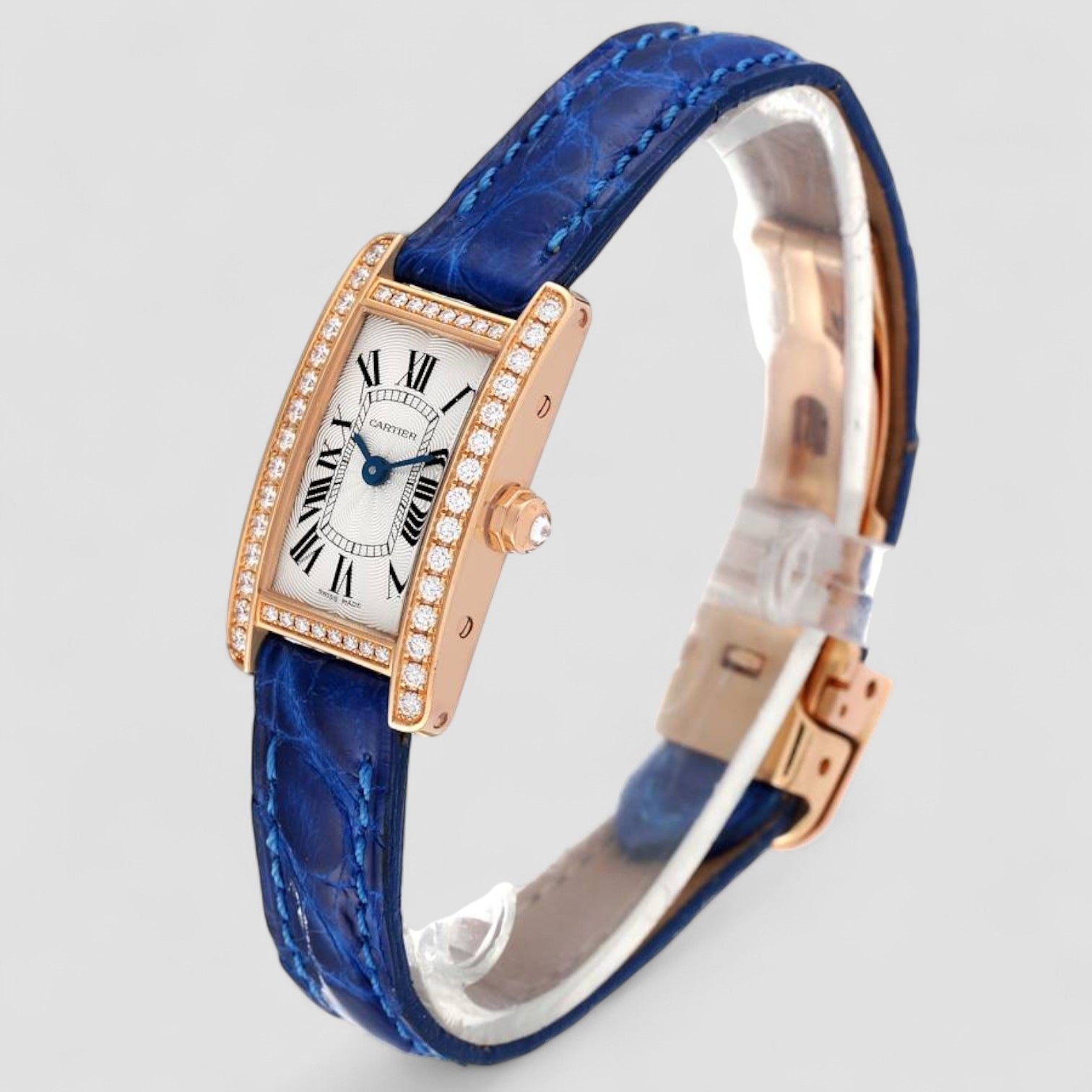 Tank Americaine Mini Rose Gold Diamond Ladies Watch