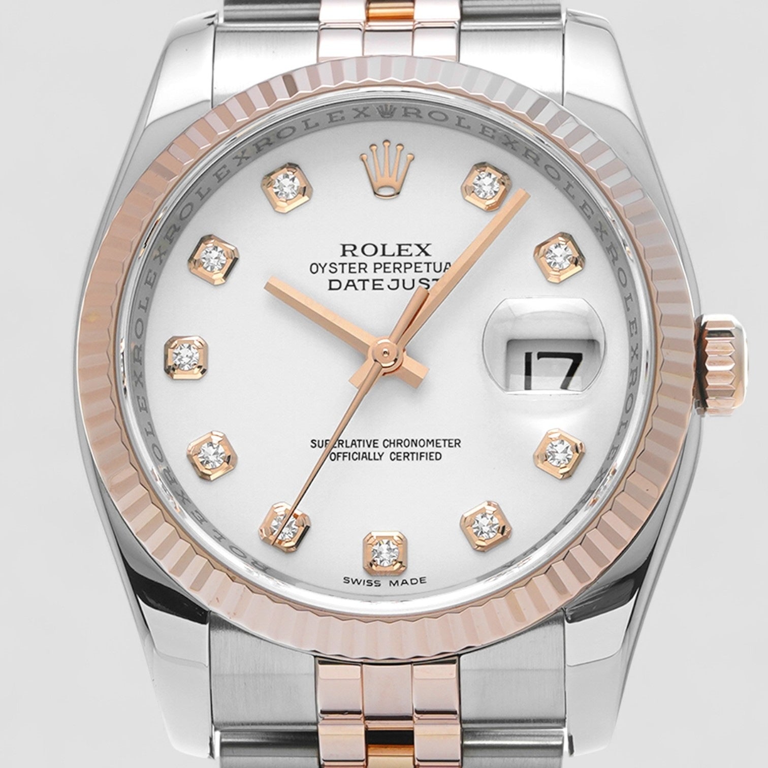 Datejust 36 White Diamond Dial Watch