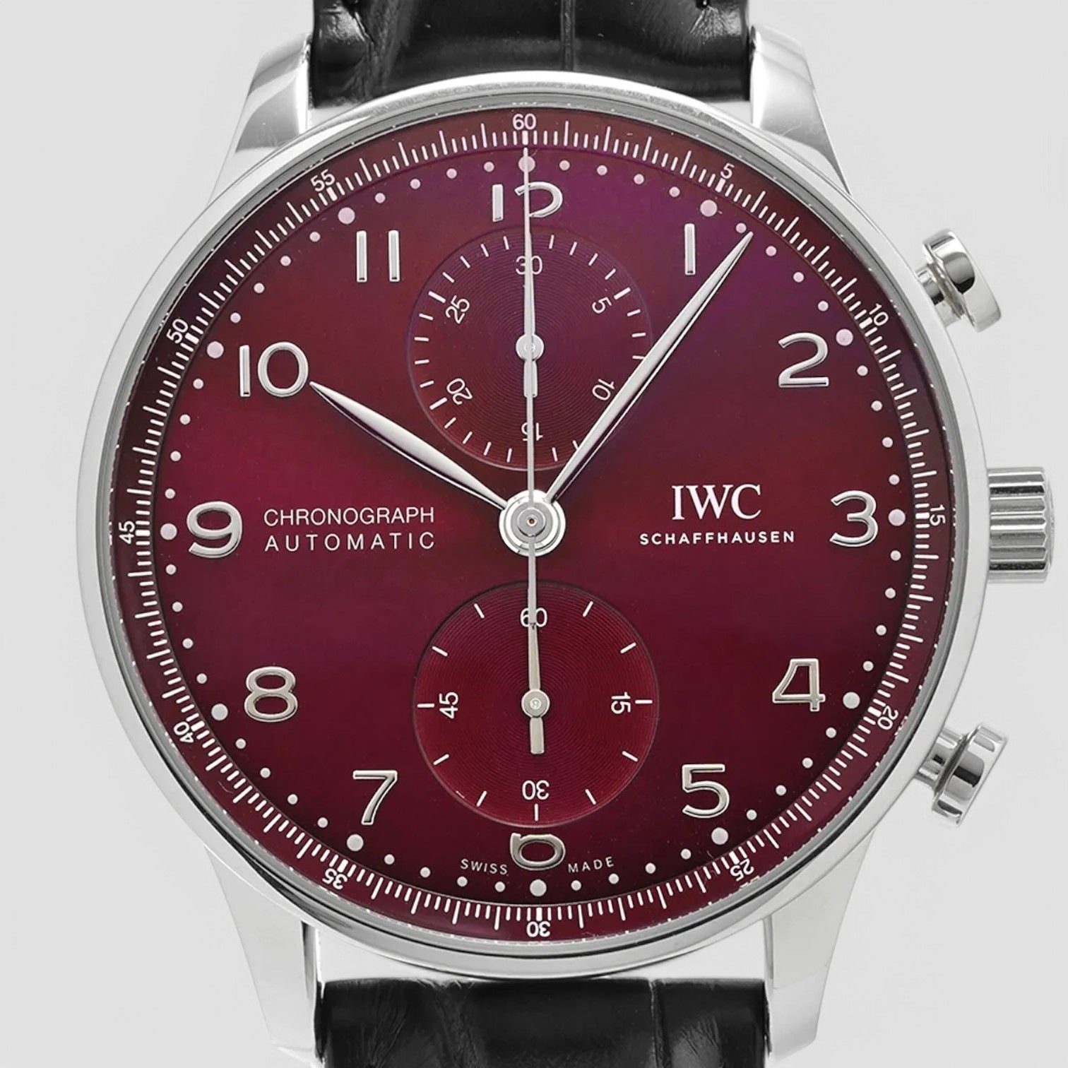 Portugieser Chronograph SS Red Burgundy Dial