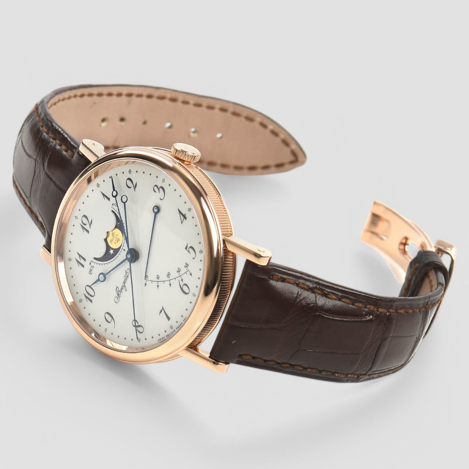 Classique Moonphase 18K Rose Gold Enamel Dial