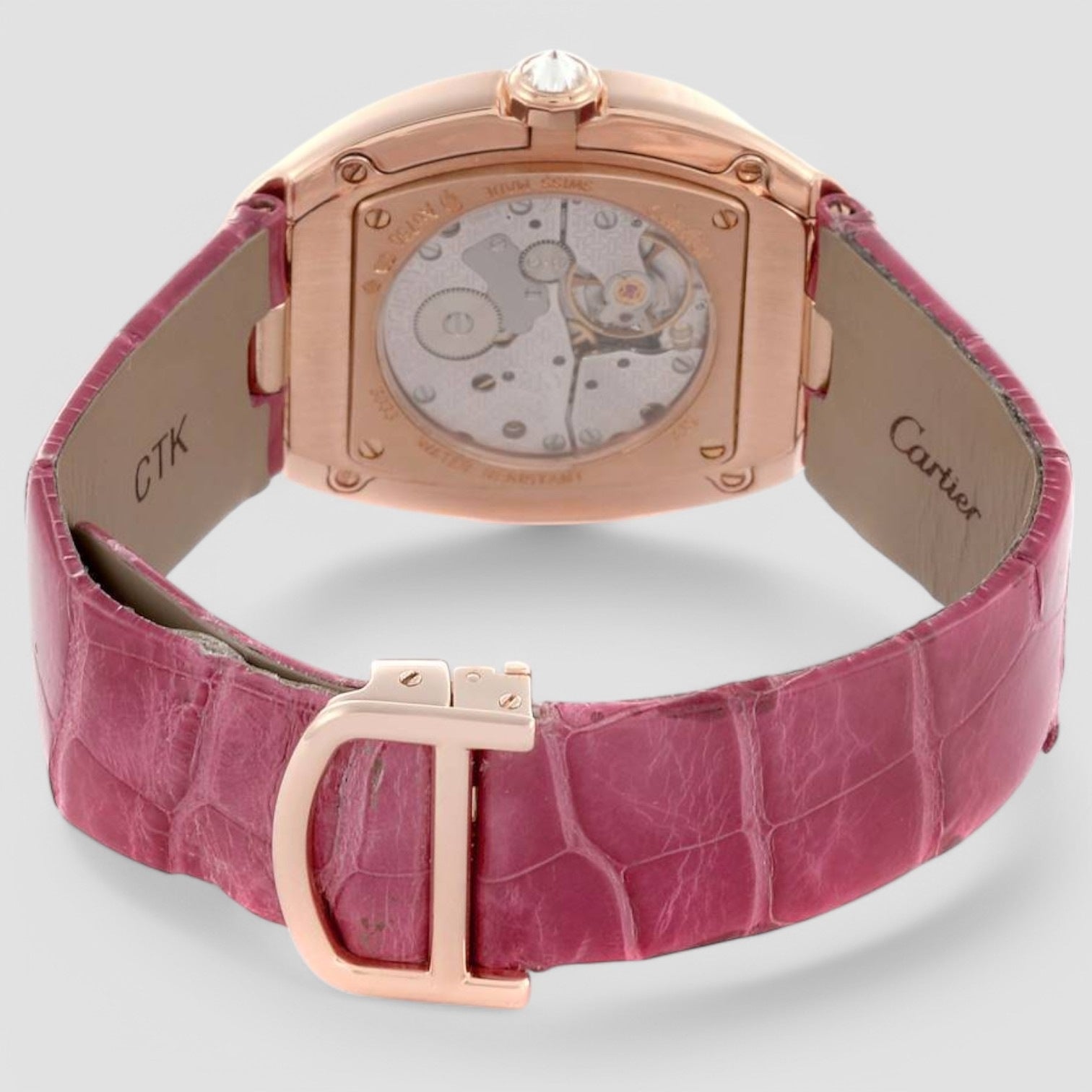 Baignoire Large Rose Gold Diamond Ladies Watch