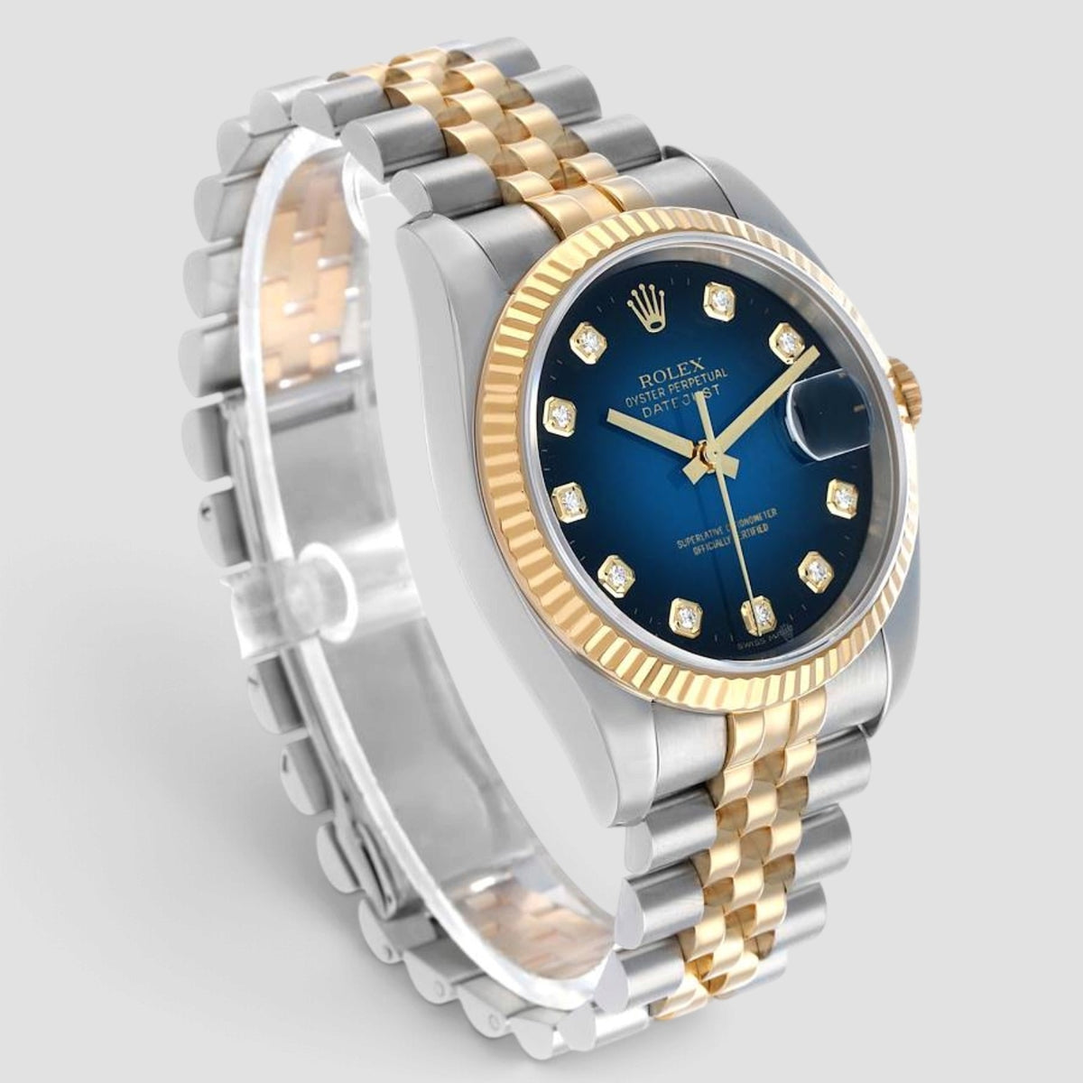 Datejust 36 Blue Smoked Vignette Diamond Dial Jubilee