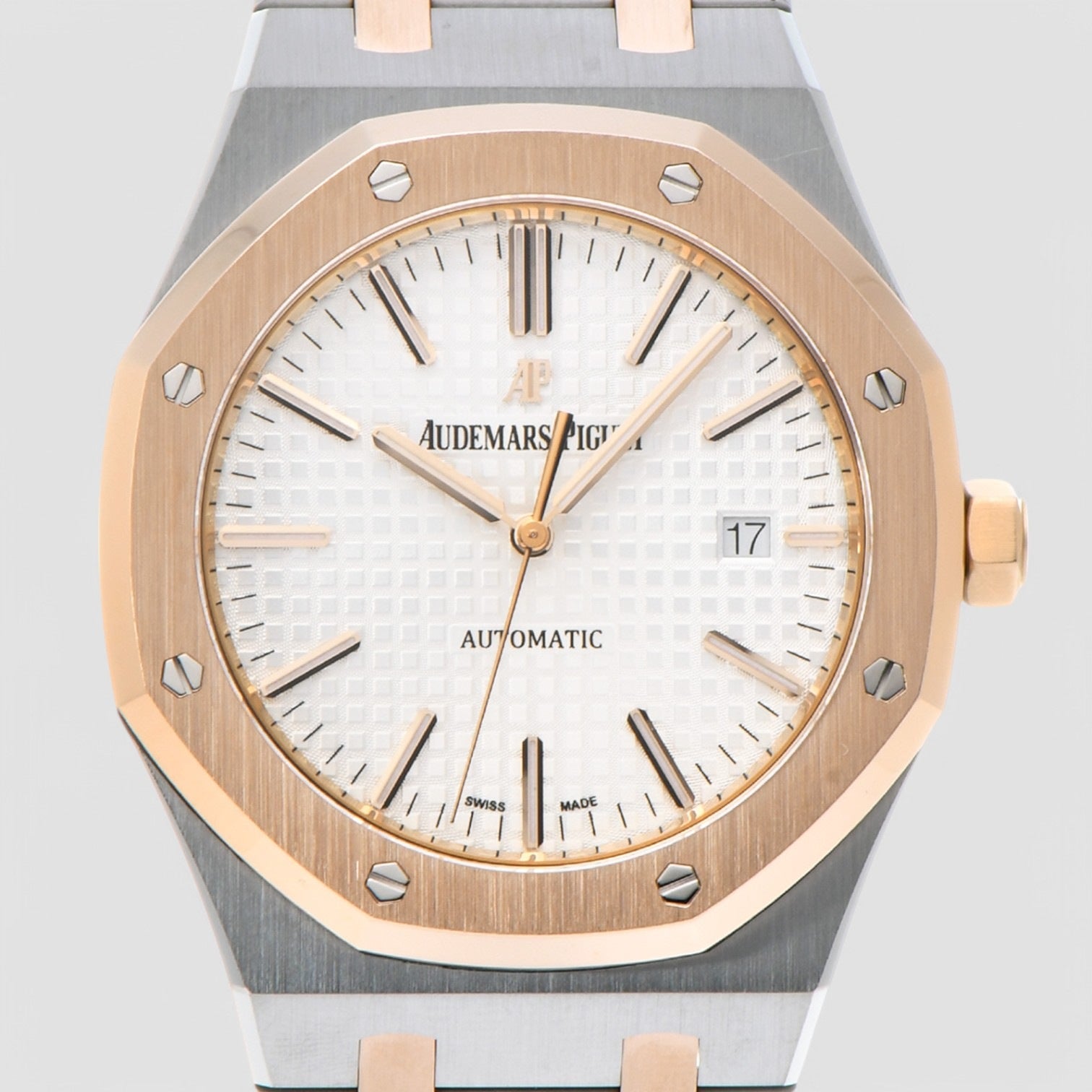 Royal Oak 15400 Rose Gold/ SS Silver Dial SS RARE