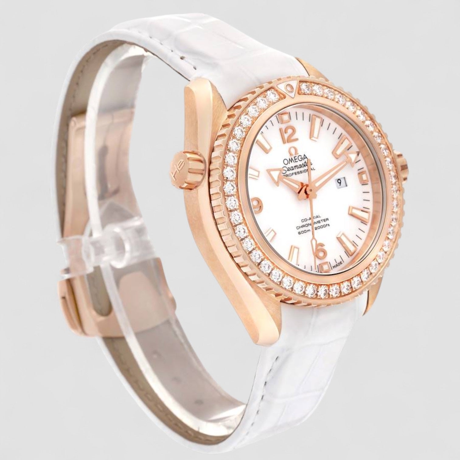 Seamaster Planet Ocean Rose Gold Diamond Ladies Watch
