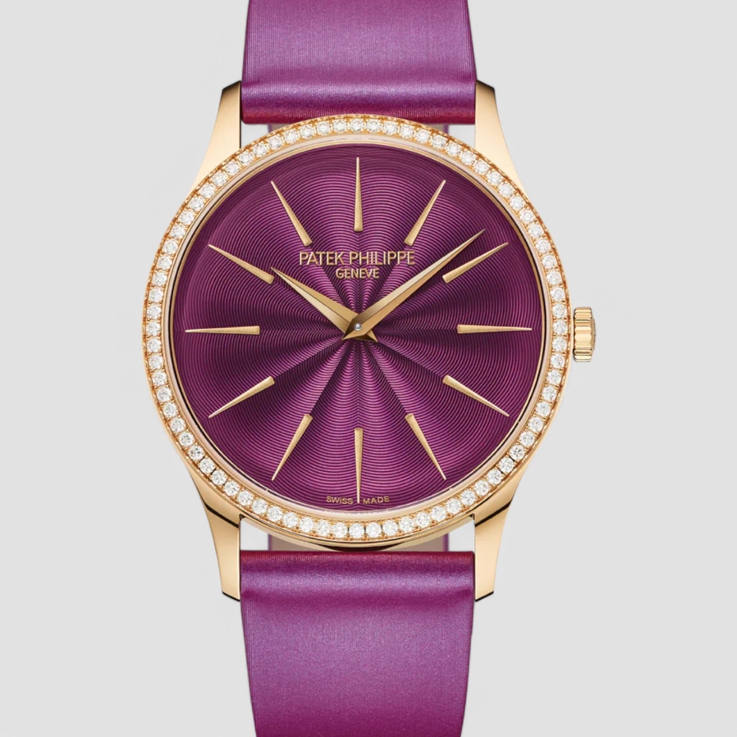 Calatrava Ladies Joaillerie Rose Gold Purple Dial
