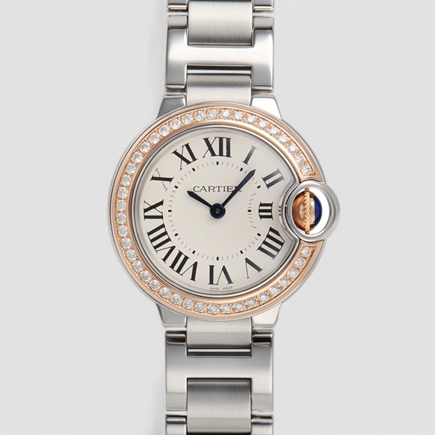 Ballon Bleu De Cartier Diamond Silver Dial Ladies Watch