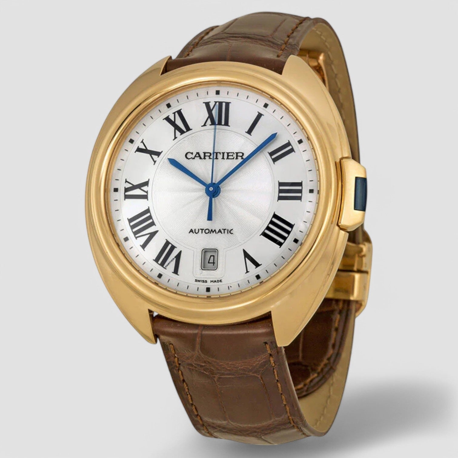 Cle Automatic Silver Flinque Dial 18kt Rose Gold Men's Watch