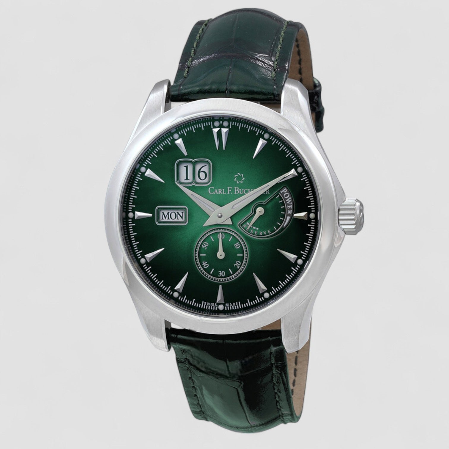 Manero Powerreserve Automatic Green Dial Men's Watch