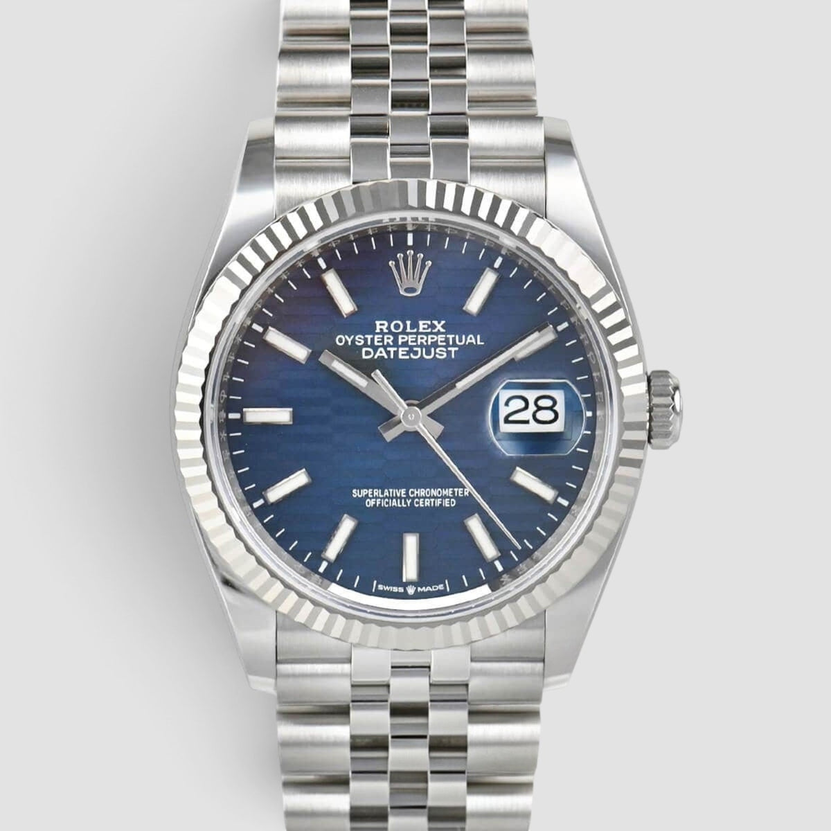 Datejust 36 Blue Motif Dial Index Jubilee