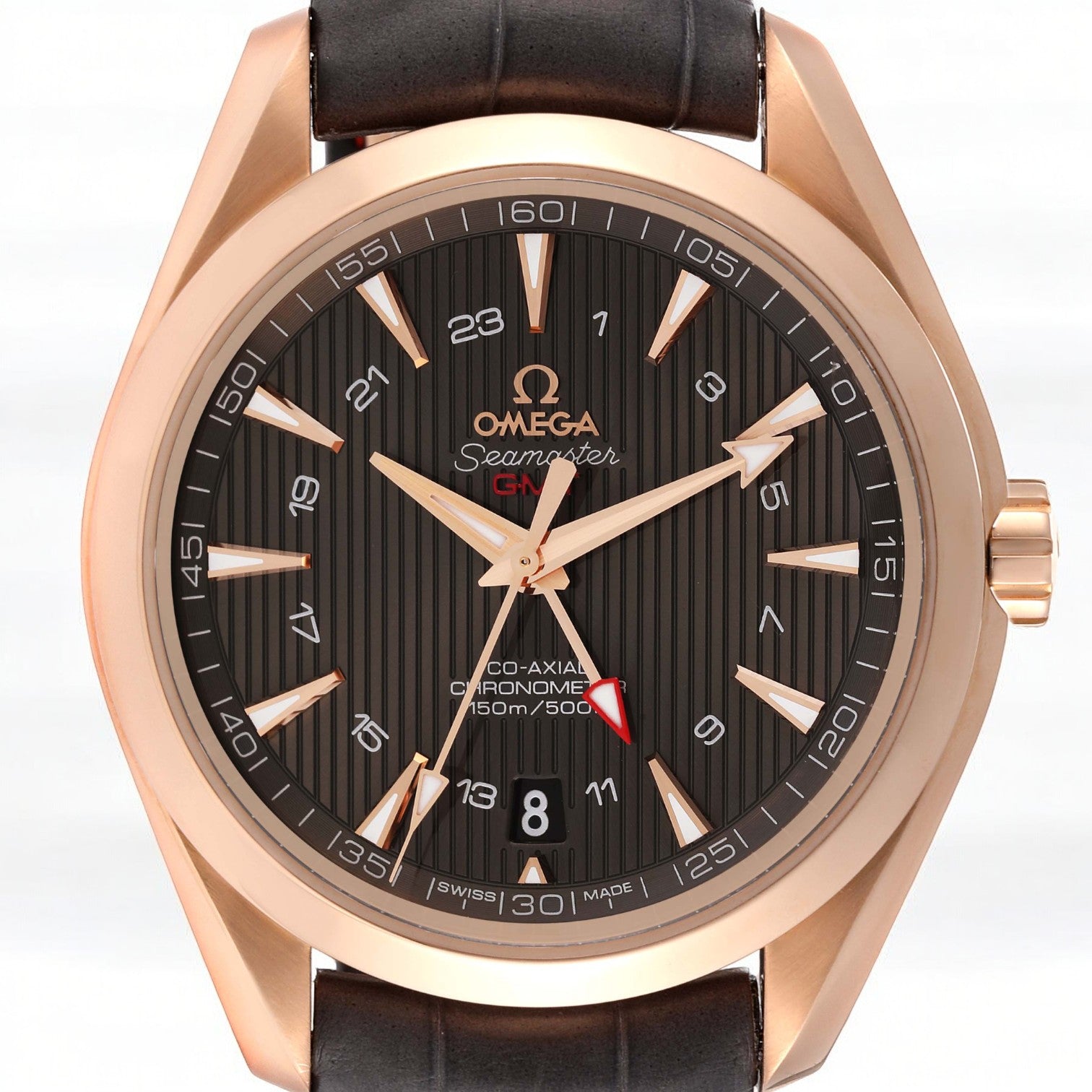 Aqua Terra GMT Brown Dial Rose Gold 43MM