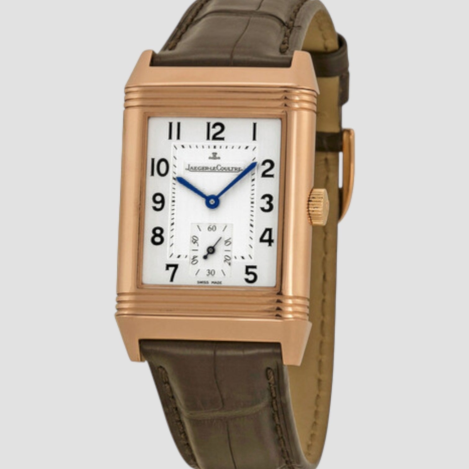 Reverso Grande Taille Silver guilloche Dial Men's Watch