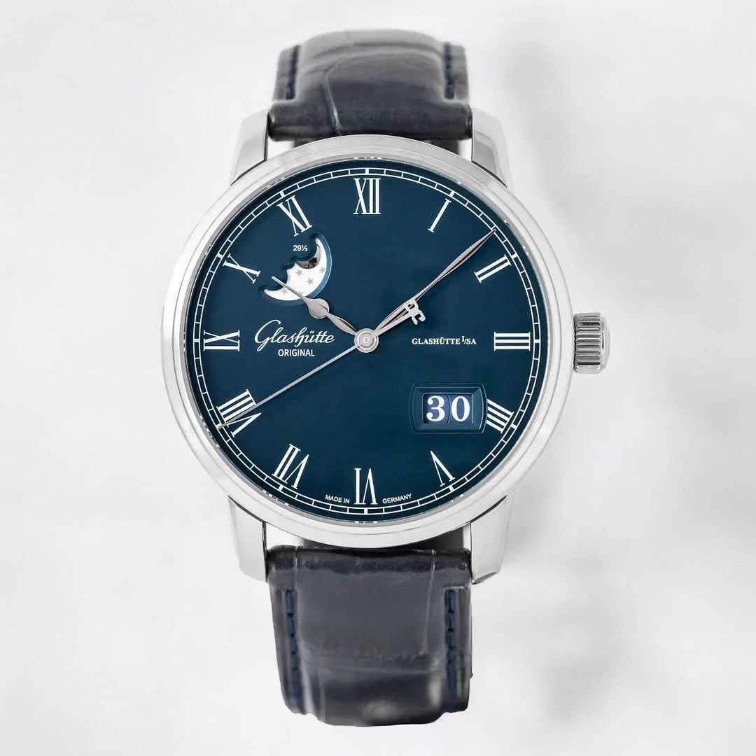 Senator Panorama Date Moon Phase Steel