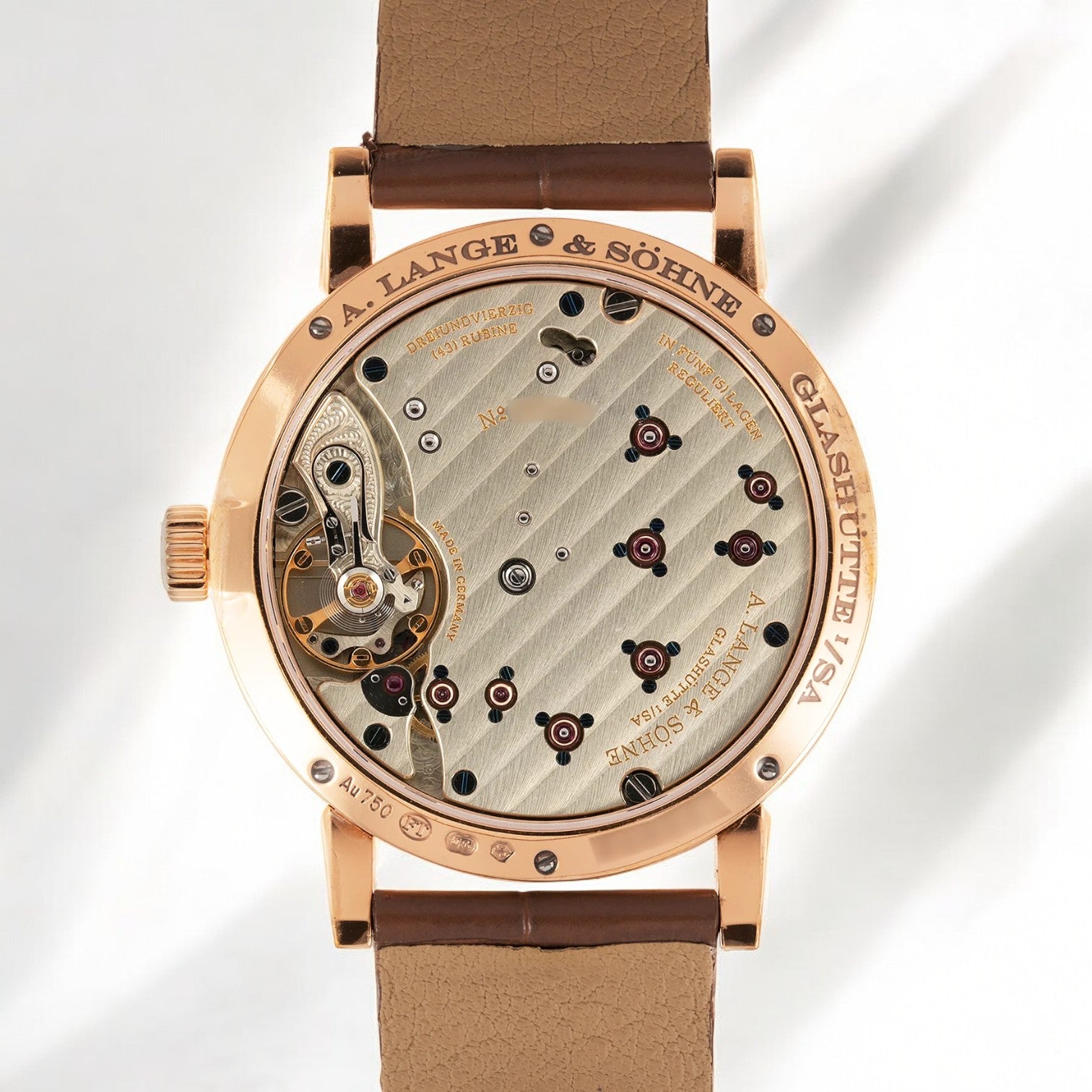 "Kleine" Little Lange 1 Rose Gold Brown Dial 36MM