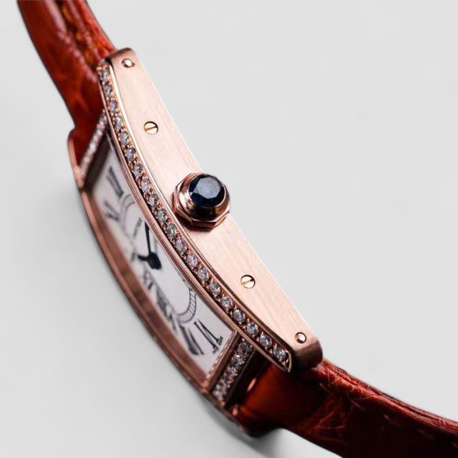 Tank Américaine Small 18K Rose Gold Custom Diamonds 2503 Quartz