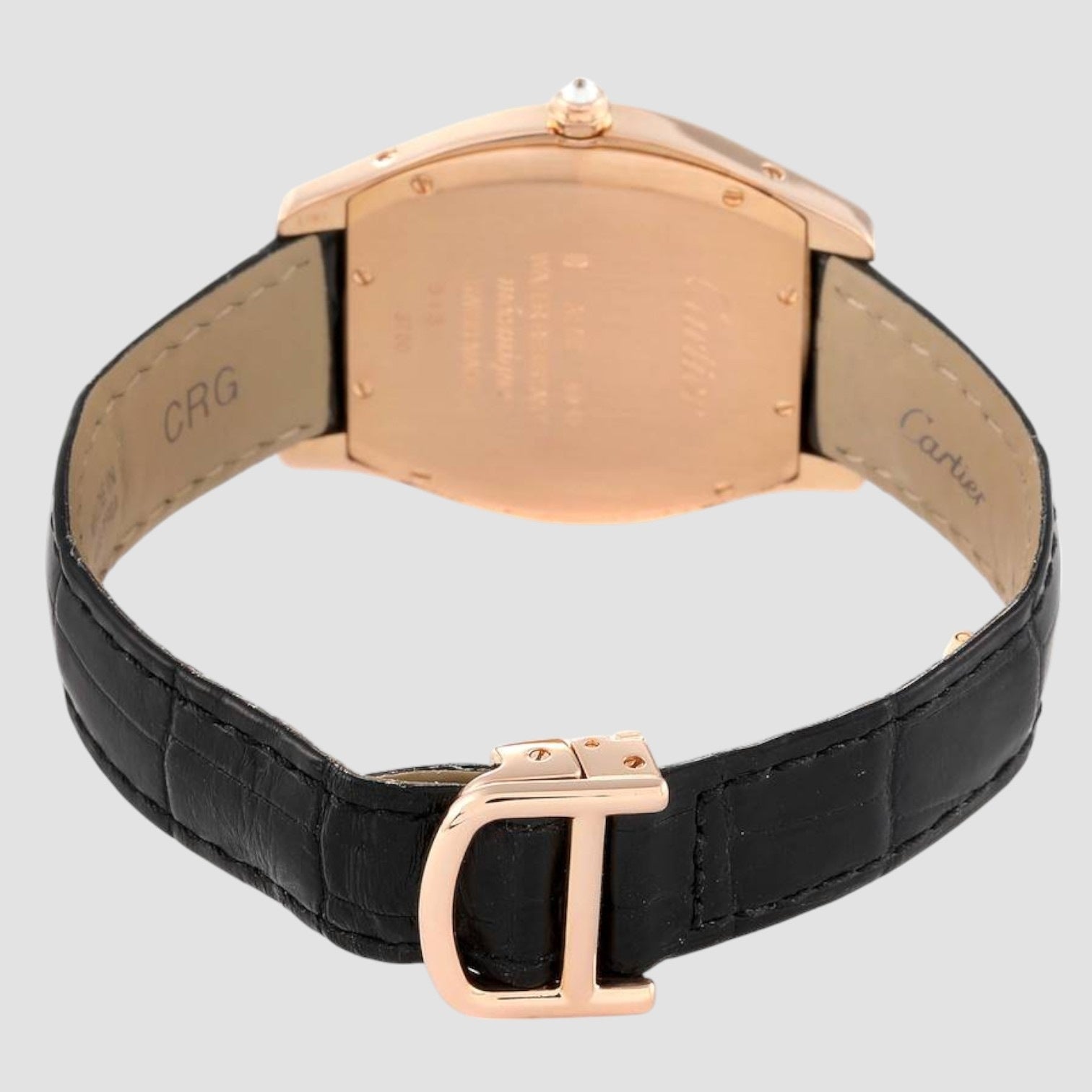Tortue Medium Rose Gold Diamond Bezel Mens Watch