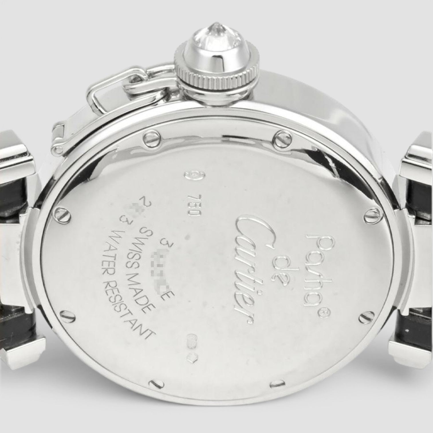 Pasha de Cartier 32mm 18K White Gold Diamond Bezel