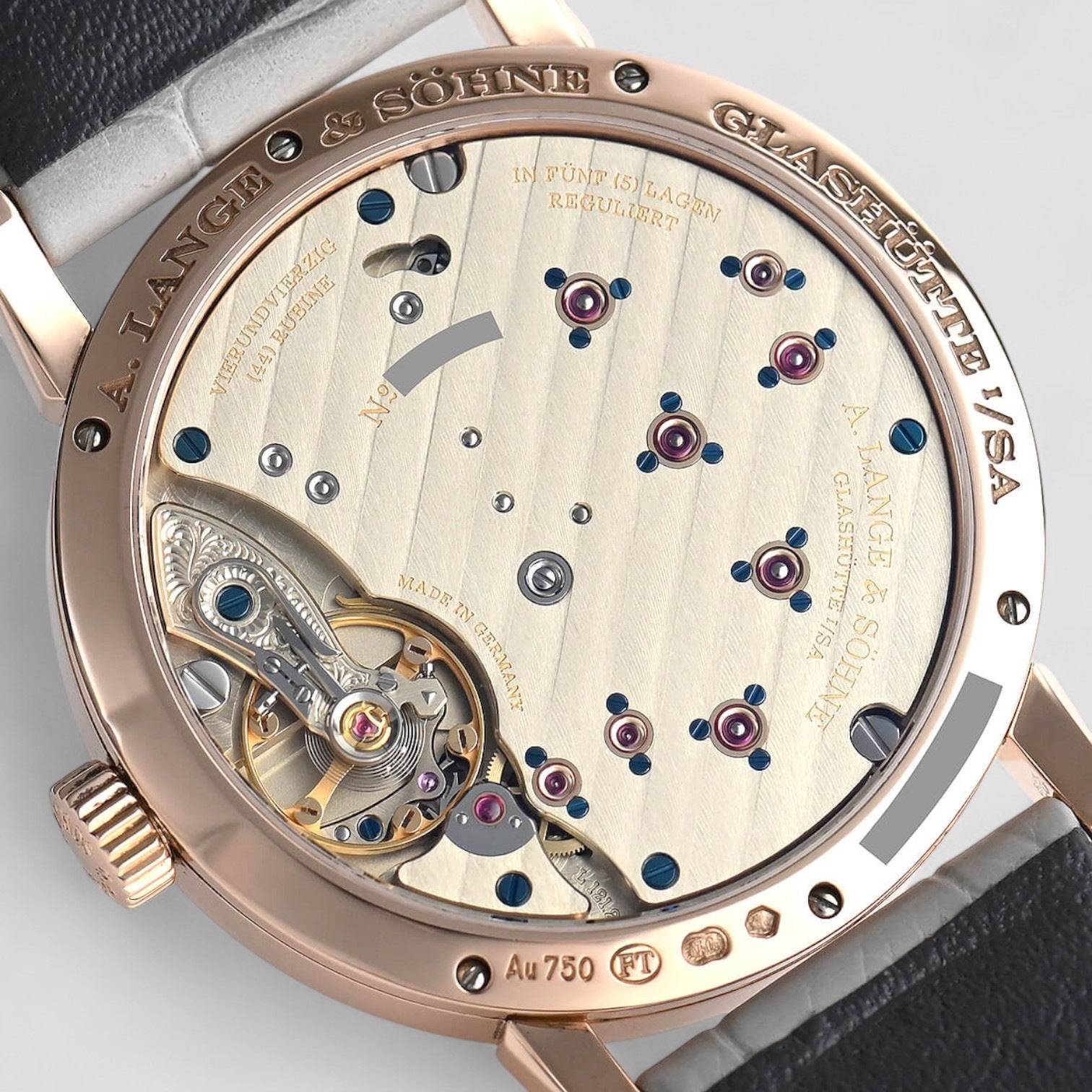 Little Lange 1 Moon Phase Pink Rose Gold Diamond Bezel 36.8mm