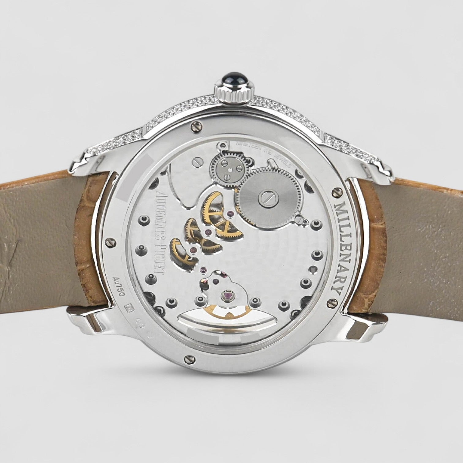 Millenary 39.5MM Skeleton Dial Leather Strap