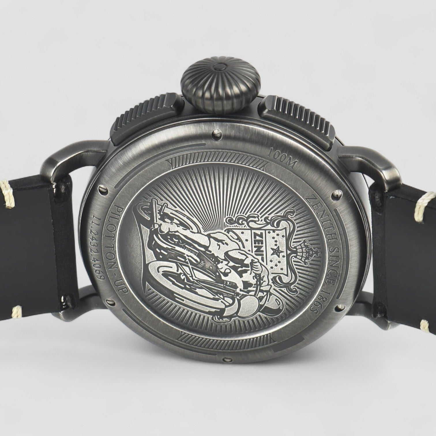 Pilot Type 20 Ton-Up Stainless Steel Black Arabic Dial