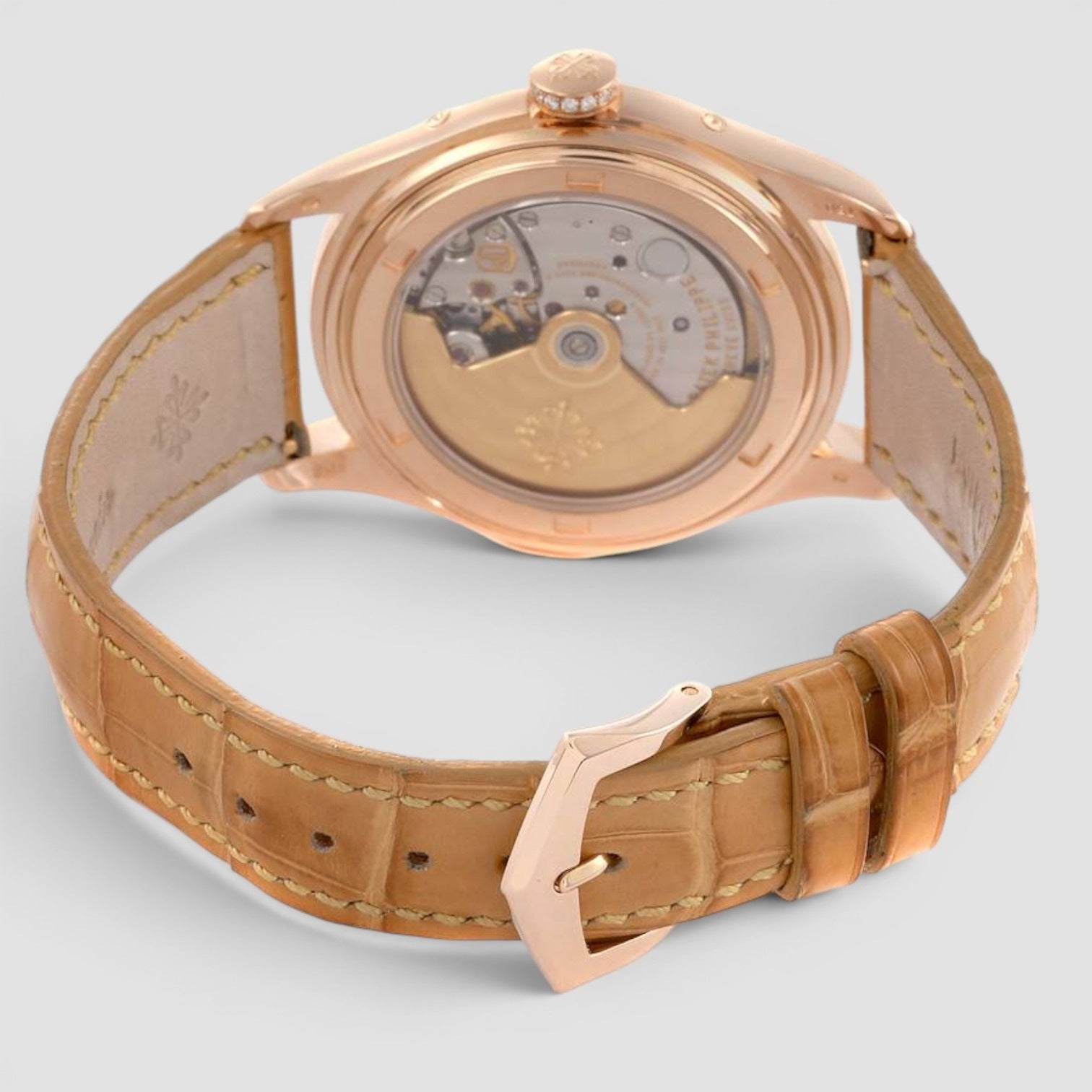 Annual Calendar Complications 37mm Rose Gold Diamond Mother of Pearl Dial