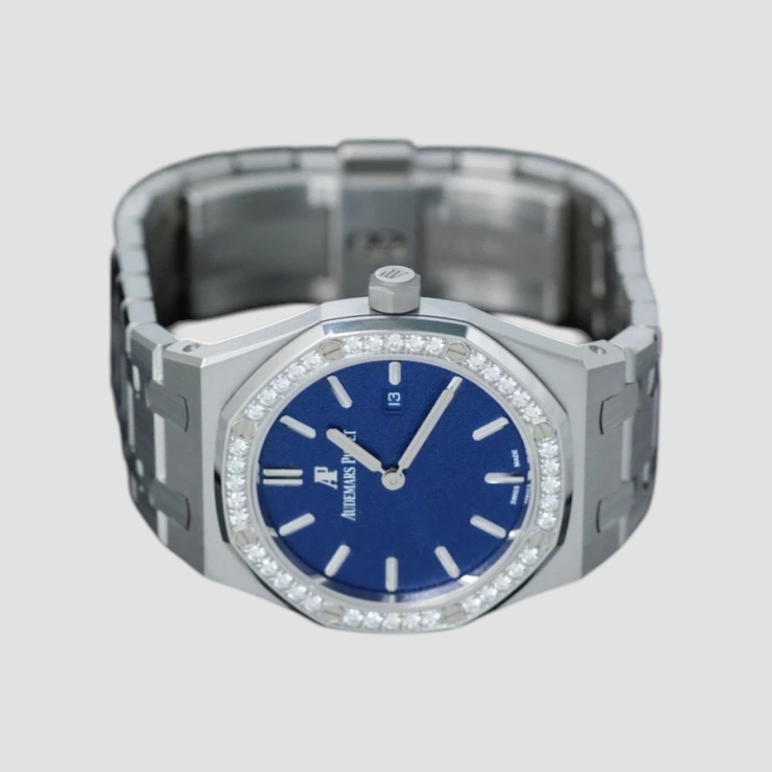 Royal Oak Quartz Steel Frosted Dial Diamond Bezel 33mm