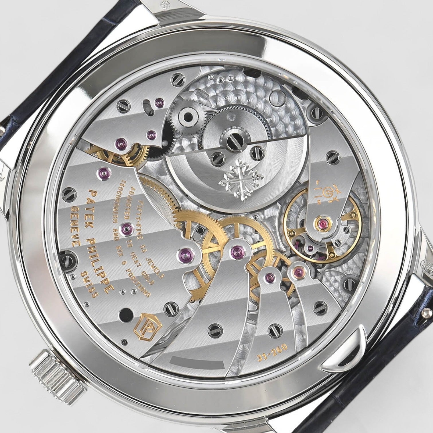 In Line Perpetual Calendar Platinum Blue Dial