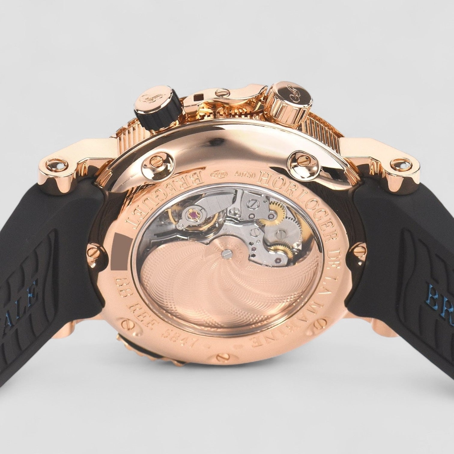 Marine Royale Rose Gold Leather Strap Mens Watch